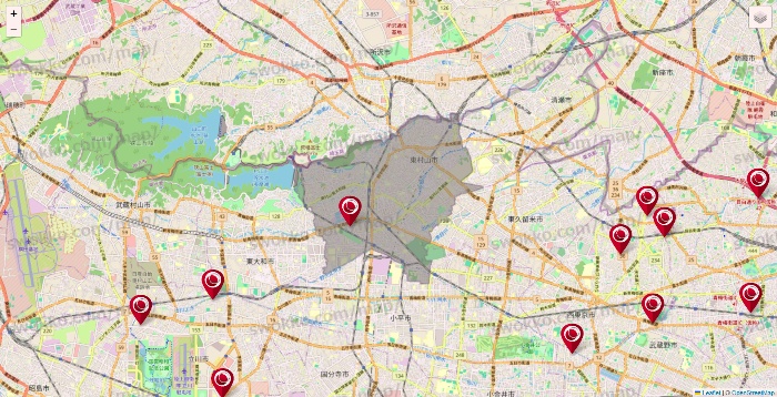 東京都の損保ケアの施設地図