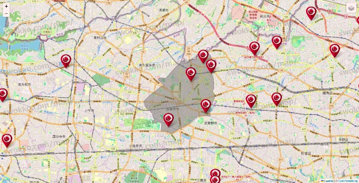 東京都の損保ケアの施設地図