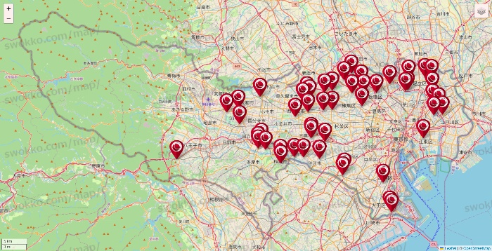 東京都の損保ケアの店舗地図