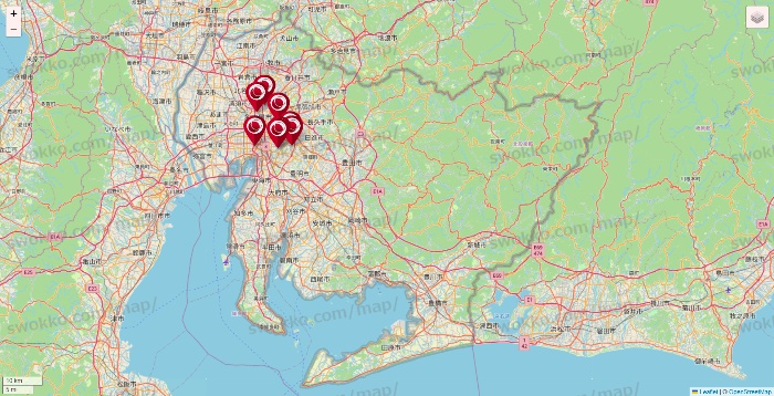 愛知県の損保ケアの店舗地図