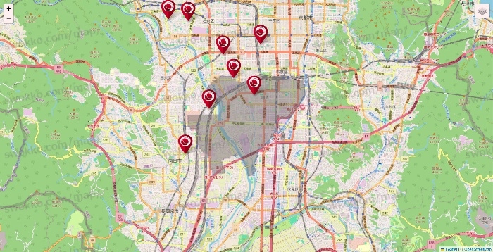 京都府の損保ケアの施設地図