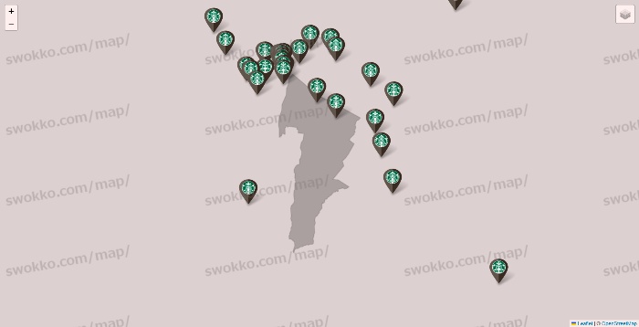 北海道のスターバックスの店舗地図