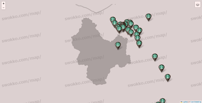 北海道のスターバックスの店舗地図