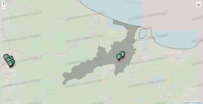 北海道のスターバックスの店舗地図