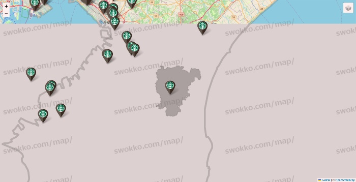 千葉県のスターバックスの店舗地図