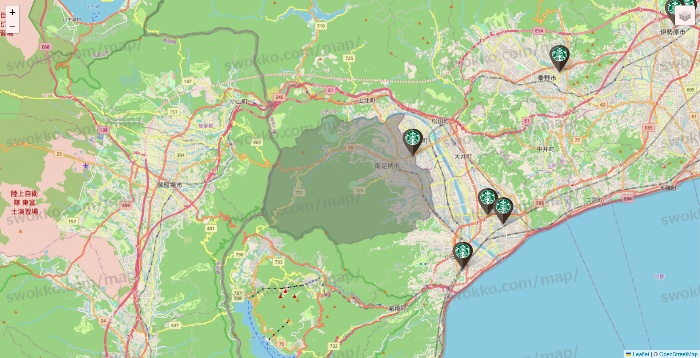 神奈川県のスターバックスの店舗地図