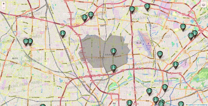 愛知県のスターバックスの店舗地図