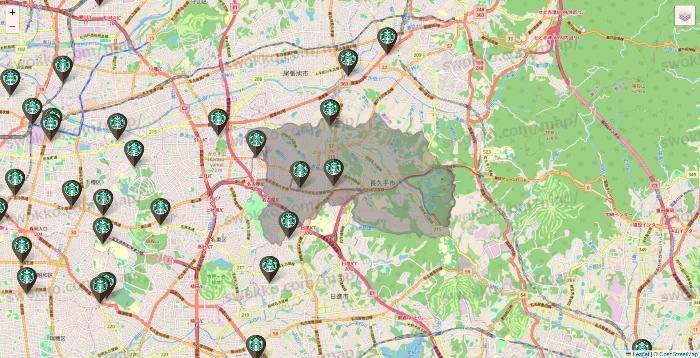 愛知県のスターバックスの店舗地図