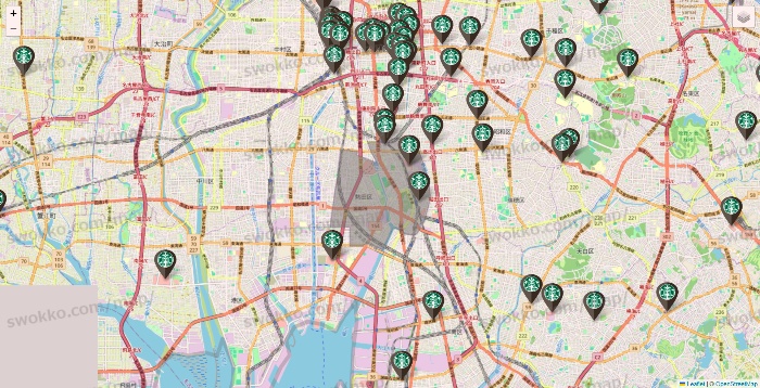 愛知県のスターバックスの店舗地図