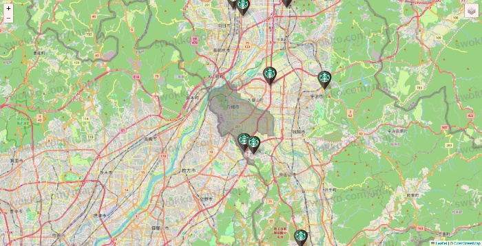 京都府のスターバックスの店舗地図