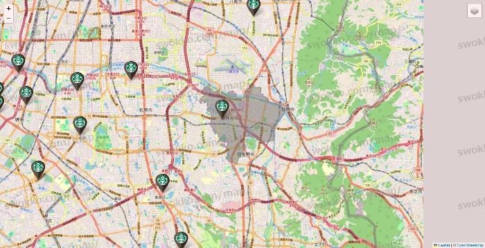 大阪府のスターバックスの店舗地図
