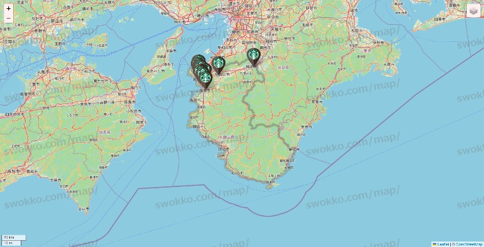 和歌山県のスターバックスの店舗地図
