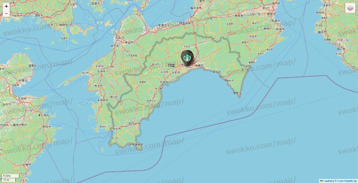 高知県のスターバックスの店舗地図