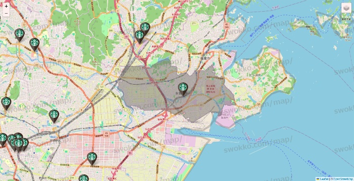 宮城県のスターバックスの店舗地図
