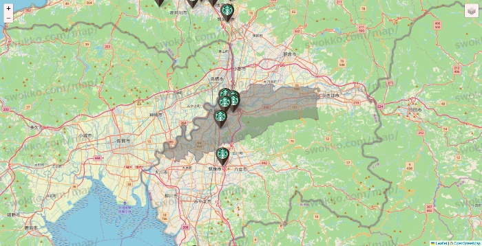 福岡県のスターバックスの店舗地図