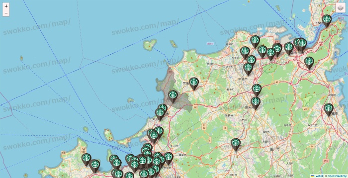 福岡県のスターバックスの店舗地図