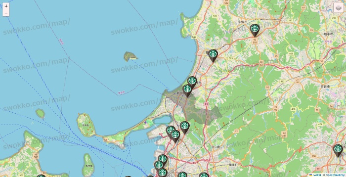 福岡県のスターバックスの店舗地図