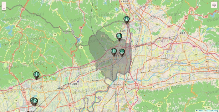 佐賀県のスターバックスの店舗地図