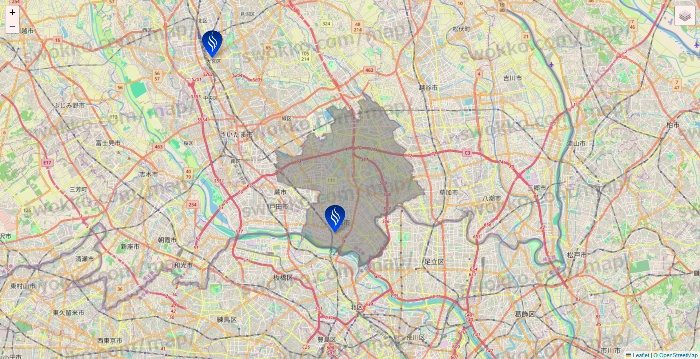 埼玉県のSTLASSH（ストラッシュ）の店舗地図