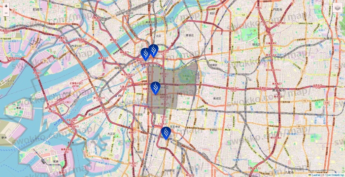 大阪府のSTLASSH（ストラッシュ）の店舗地図