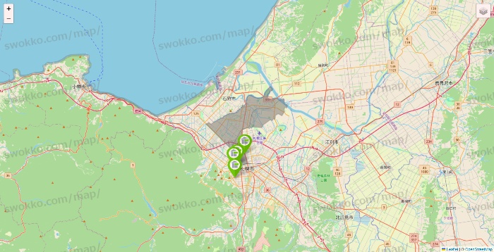 北海道のStorage PLUSの店舗地図