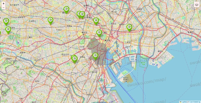 東京都のStorage PLUSの店舗地図