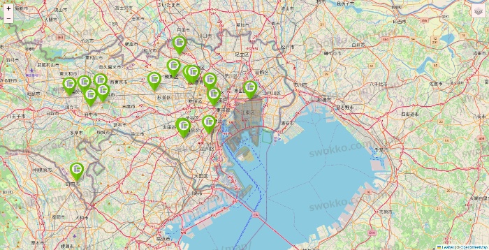 東京都のStorage PLUSの店舗地図