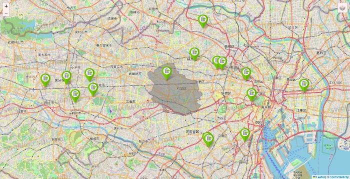 東京都のStorage PLUSの店舗地図