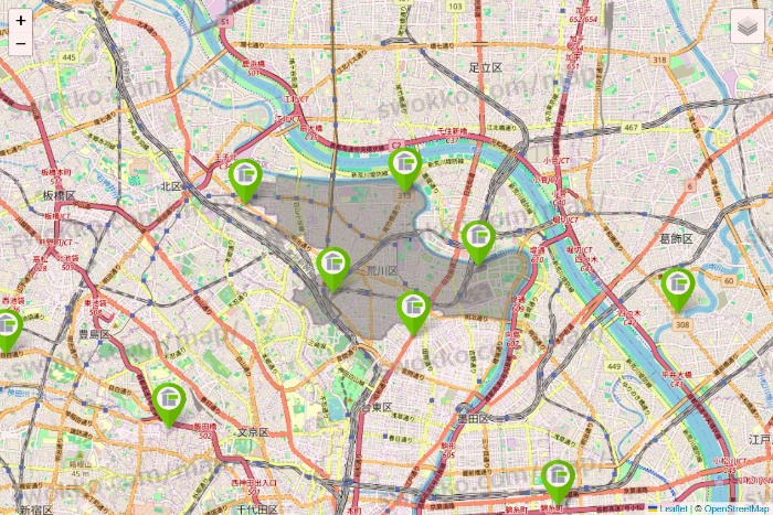 東京都のStorage PLUSの店舗地図