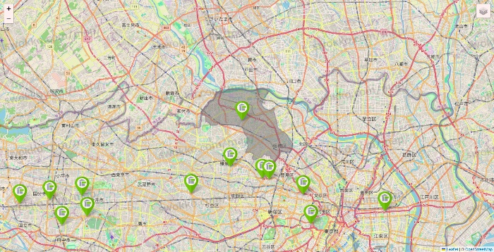 東京都のStorage PLUSの店舗地図