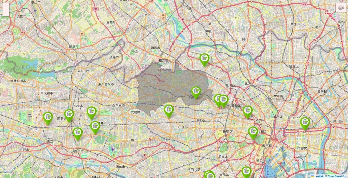 東京都のStorage PLUSの店舗地図