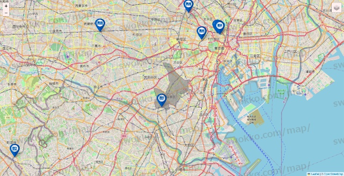 東京都の駿台予備学校の校舎地図