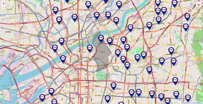 大阪府のサンディの店舗地図