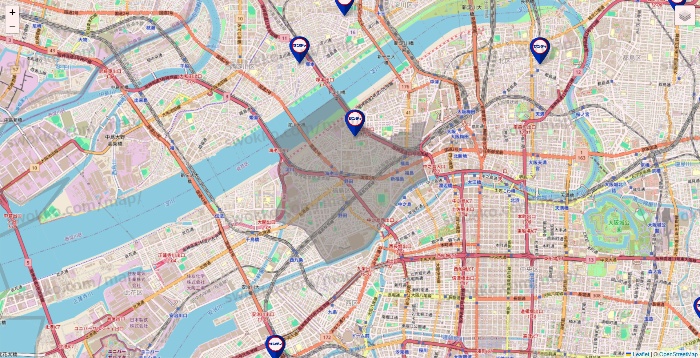 大阪府のサンディの店舗地図