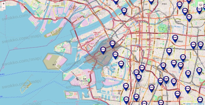 大阪府のサンディの店舗地図