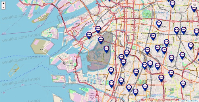 大阪府のサンディの店舗地図