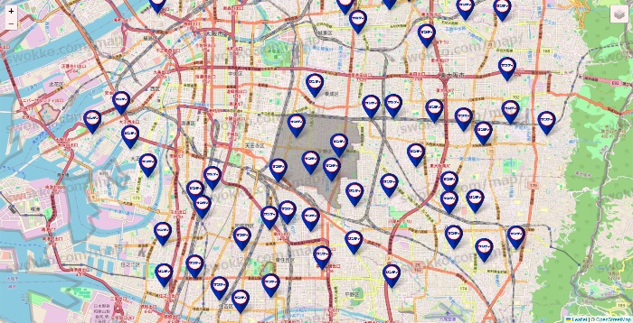 大阪府のサンディの店舗地図