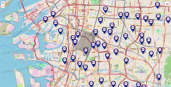 大阪府のサンディの店舗地図