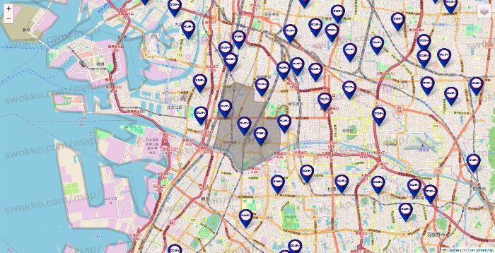 大阪府のサンディの店舗地図