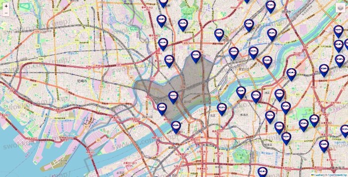 大阪府のサンディの店舗地図