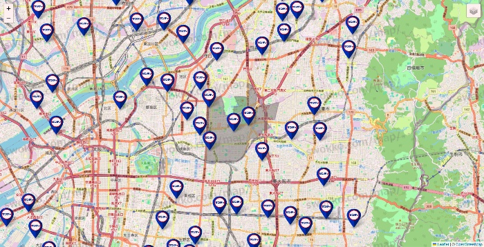 大阪府のサンディの店舗地図