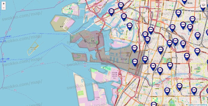 大阪府のサンディの店舗地図