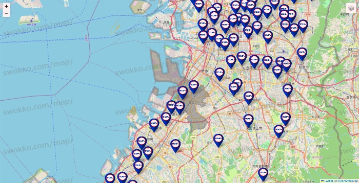 大阪府のサンディの店舗地図