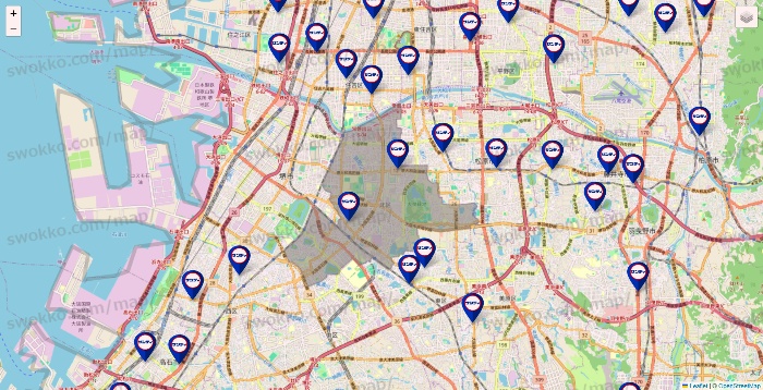 大阪府のサンディの店舗地図