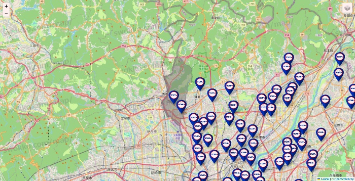 大阪府のサンディの店舗地図
