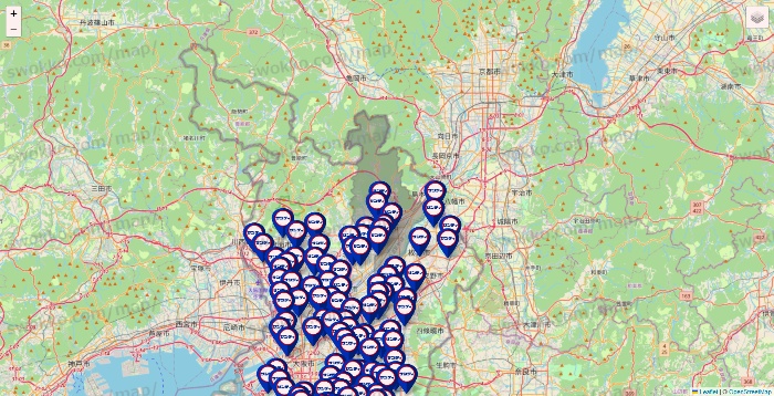 大阪府のサンディの店舗地図