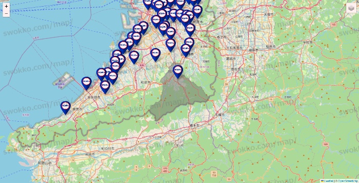 大阪府のサンディの店舗地図