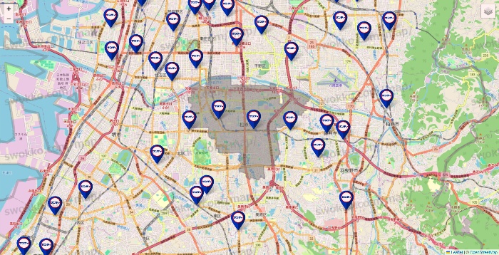 大阪府のサンディの店舗地図