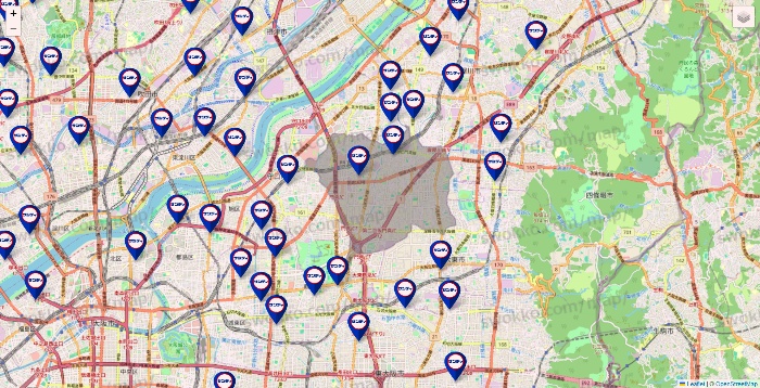 大阪府のサンディの店舗地図