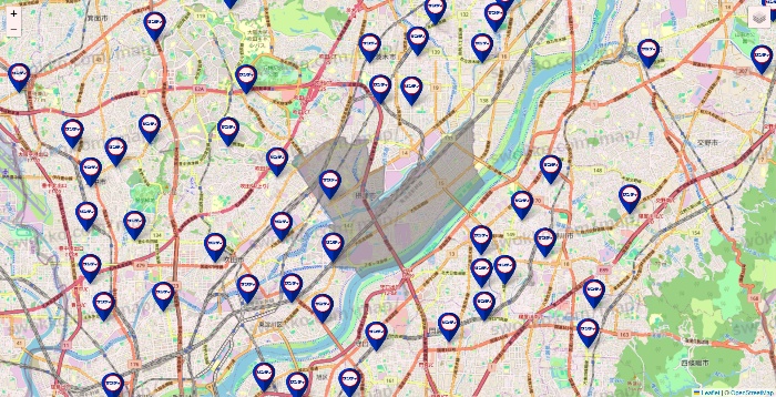 大阪府のサンディの店舗地図